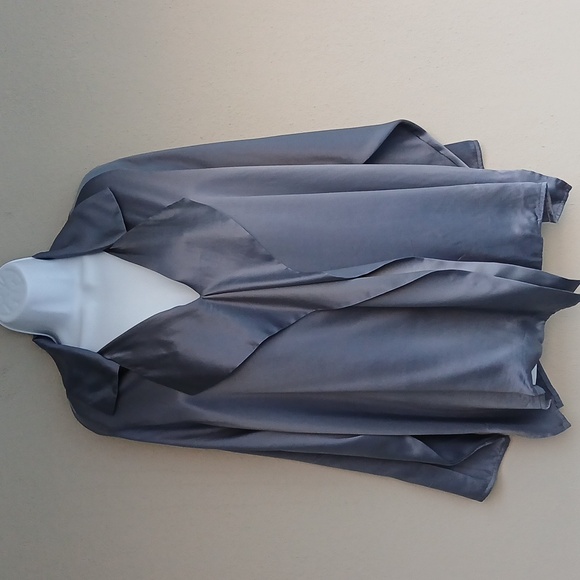 PLANET by Lauren G Tops - Planet by Lauren G Silk Cape Top One Size Blue Luxury Artsy